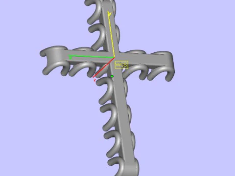Cross with diamonds 3D Print Model