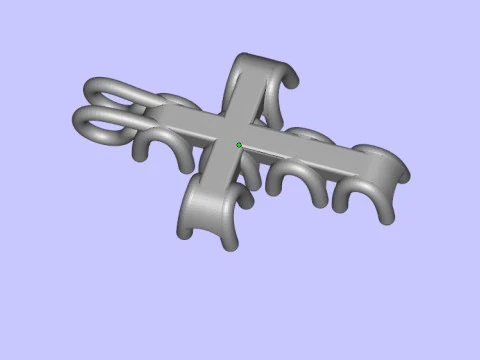 Cross with diamonds 3D Print Model