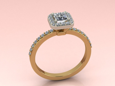 Princess diamond ring Modello di stampa 3D