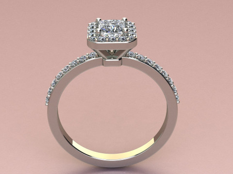 Princess diamond ring Modello di stampa 3D