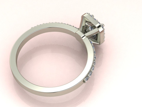 Princess diamond ring Modello di stampa 3D