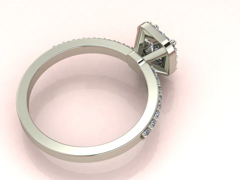 Princess diamond ring 3D Print Model