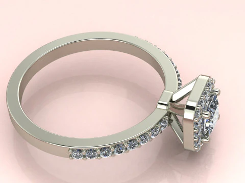 Princess diamond ring 3D Print Model