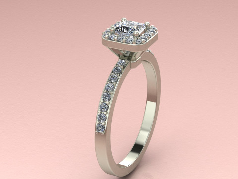 Princess diamond ring Modello di stampa 3D