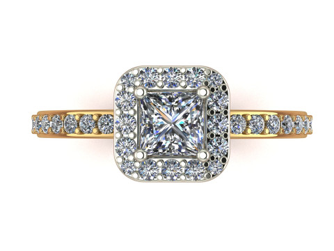 Princess diamond ring Modello di stampa 3D