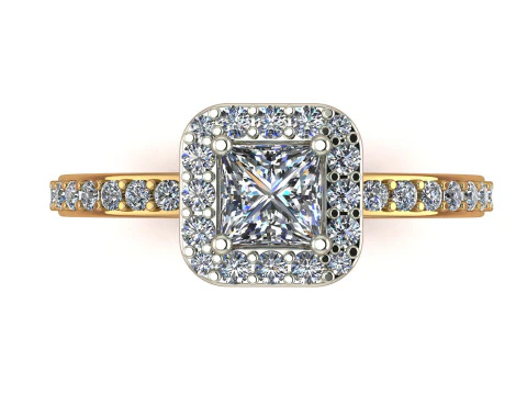 Princess diamond ring 3D Print Model