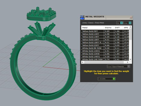 Princess diamond ring Modello di stampa 3D