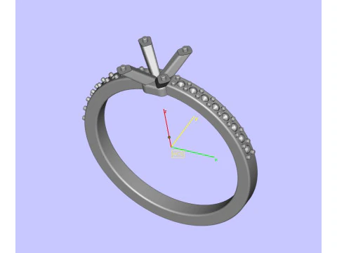 Princess diamond ring 3D Print Model