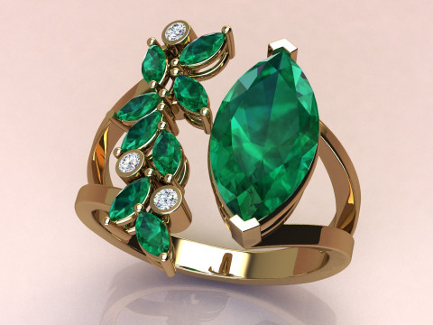 Marquise Ring 3Dプリントモデル