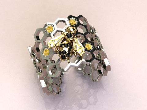 Beehive Ring 3Dプリントモデル