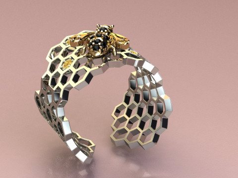 Beehive Ring 3Dプリントモデル