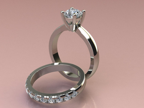 Set Diamond Rings Model do druku 3D
