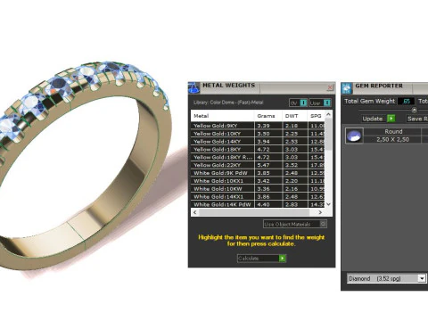 Conjunto de an&eacute;is de diamante Modelo de Impressão 3D