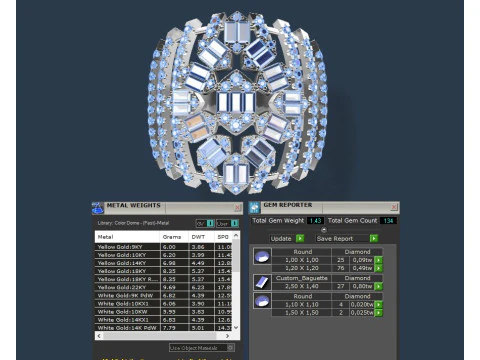 Diamonds Baguettes Ring 3D Print Model