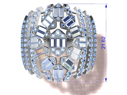 Diamonds Baguettes Ring Modello di stampa 3D