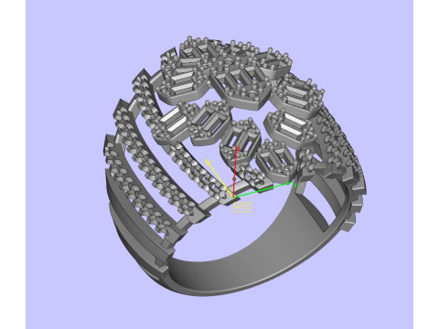 Diamonds Baguettes Ring Modello di stampa 3D