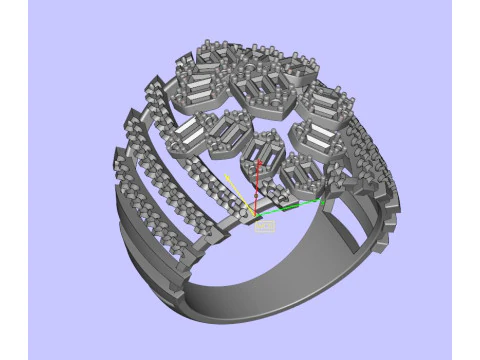 Diamonds Baguettes Ring 3D Print Model