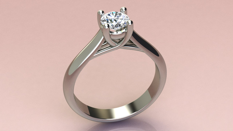 One Diamond Ring Model do druku 3D .c4d .max .obj .3ds .fbx .stl .blend