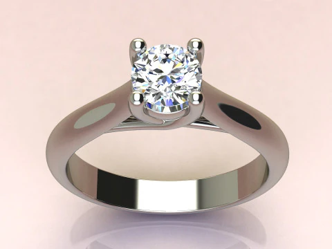 One Diamond Ring 3D Print Model