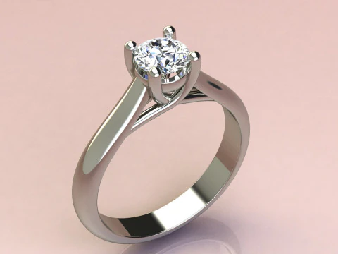 One Diamond Ring 3D Print Model