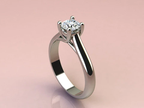 One Diamond Ring 3D Print Model