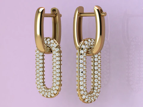 イヤリング ファッション 3Dプリントモデル