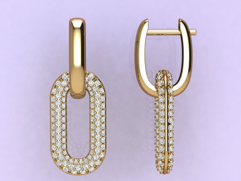 Earrings Fashion Modèles 3D en vedette