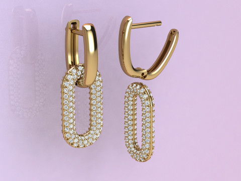 Earrings Fashion Modèles 3D en vedette