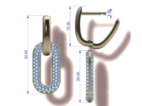 Earrings Fashion Modèles 3D en vedette