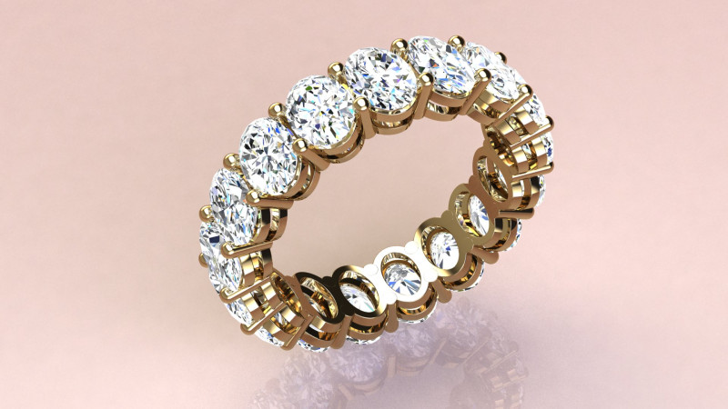Oval Diamonds Ring Modelo de impresión 3D .c4d .max .obj .3ds .fbx .stl .blend 