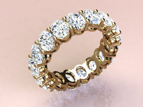Oval Diamonds Ring Modelo de Impressão 3D