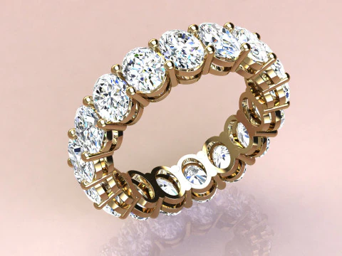 オーバル ダイヤモンド リング 3Dプリントモデル