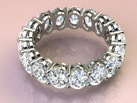Oval Diamonds Ring 3D Print Model