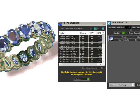 Oval Diamonds Ring Modelo de impresión 3D