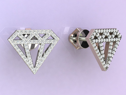 Diamond Earings 3D Принт Модель