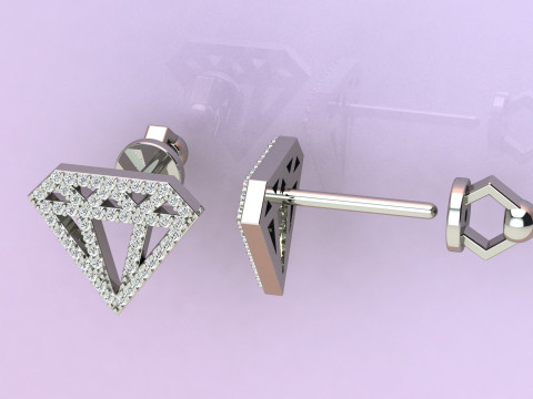 Diamond Earings Modèles 3D en vedette