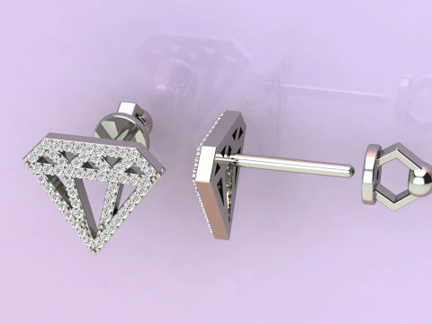 Pendientes de diamantes Modelo de impresión 3D