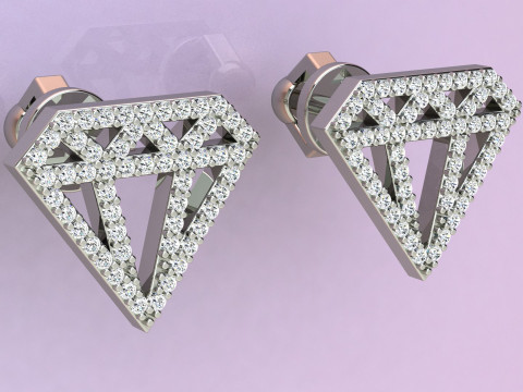 Diamond Earings Modèles 3D en vedette