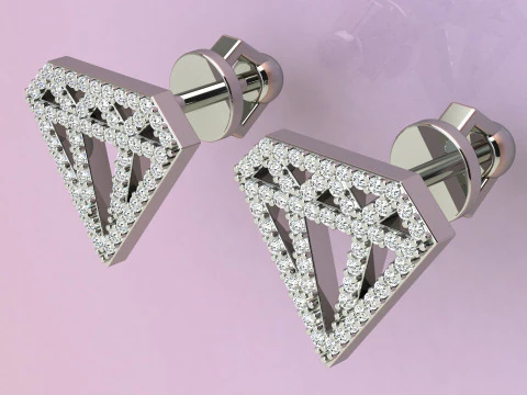 Pendientes de diamantes Modelo de impresión 3D
