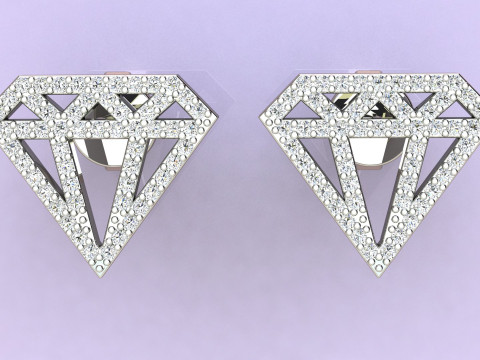 Diamond Earings Modèles 3D en vedette