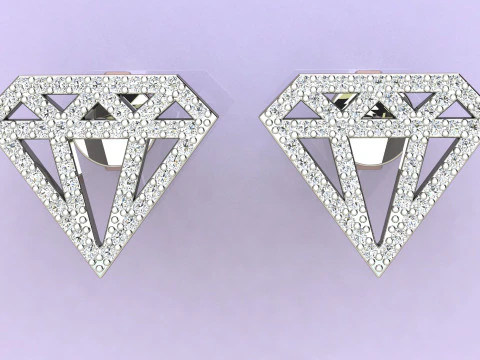 Pendientes de diamantes Modelo de impresión 3D
