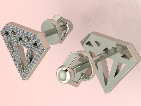 Pendientes de diamantes Modelo de impresión 3D