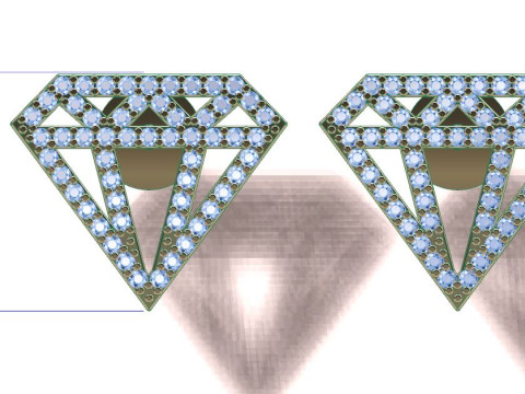Diamond Earings Modèles 3D en vedette