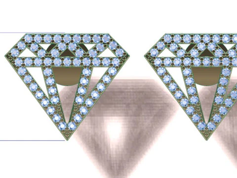 Pendientes de diamantes Modelo de impresión 3D