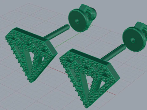 Pendientes de diamantes Modelo de impresión 3D