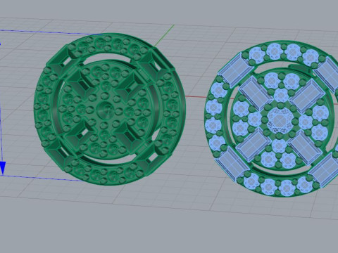 Round Diamonds Baguettes Earrings 3D-printmodel