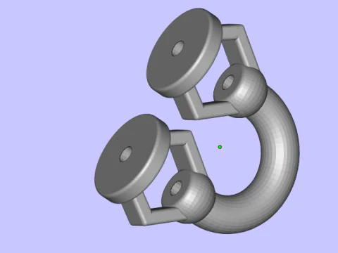 Round Diamonds Baguettes Earrings 3D Print Model