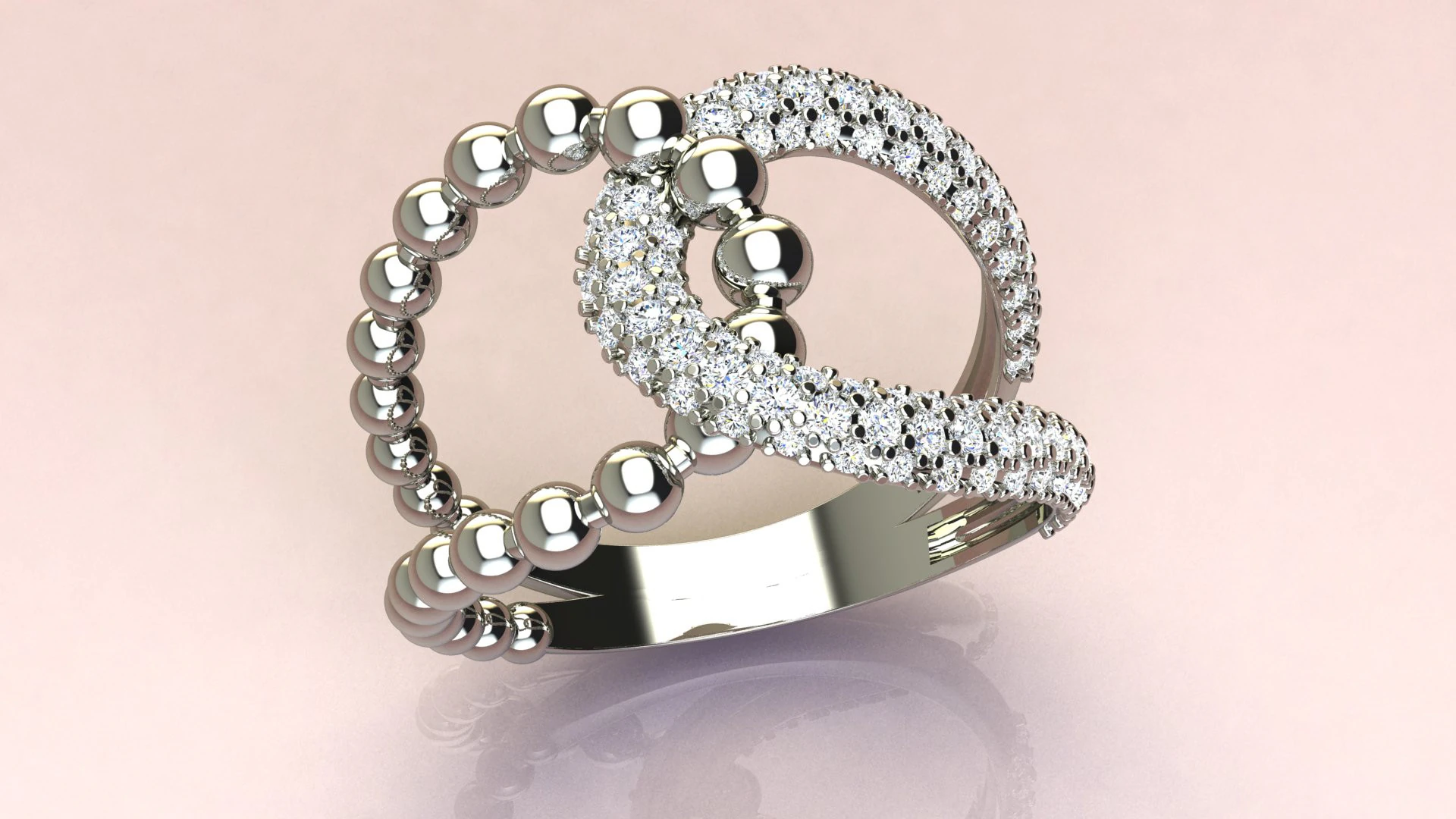 Diamonds Ring 3D Print Model .c4d .max .obj .3ds .fbx .stl .blend 