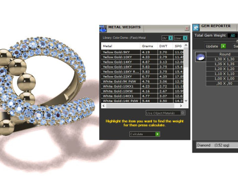 Diamonds Ring 3D 打印模型
