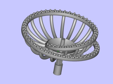 Ring with pearls and diamonds 3D Print Model